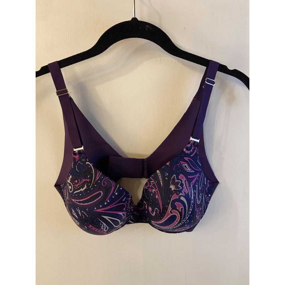 Soma 34C ‎ Vanishing Back Full Coverage Royal Purple Paisley Bra
